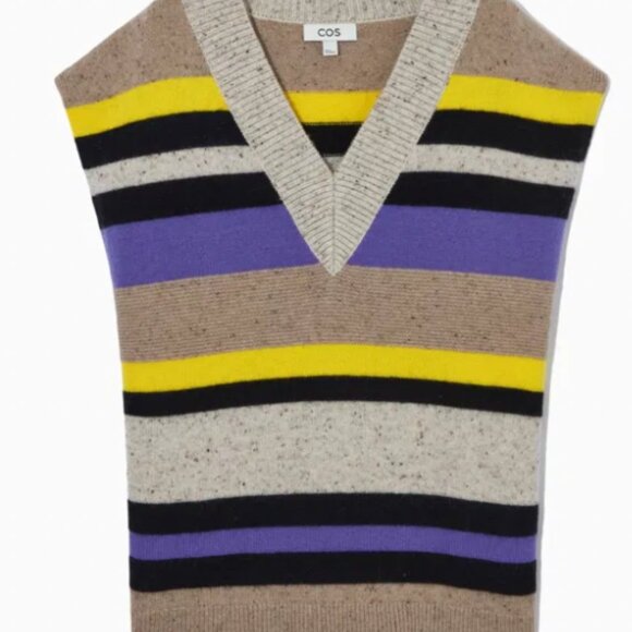 NWOT COS 100% Wool Oversized Striped Vest. - Picture 4 of 9